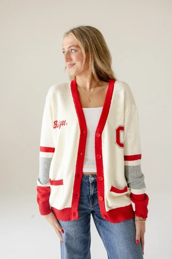 OHIO STATE BUTTON UP SWEATER