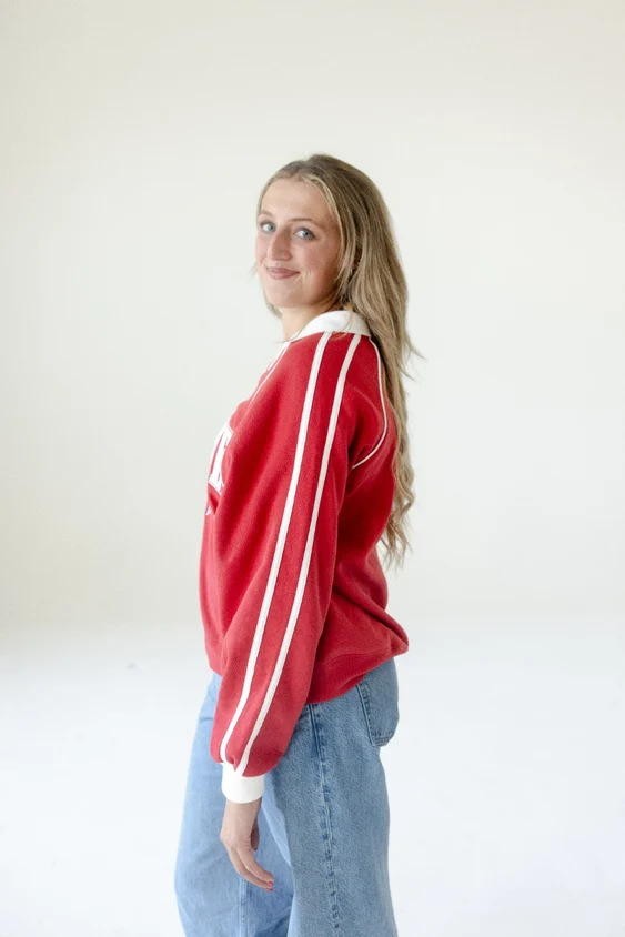 Alternative view of OHIO STATE STRIPED COLLAR FLEECE CREW