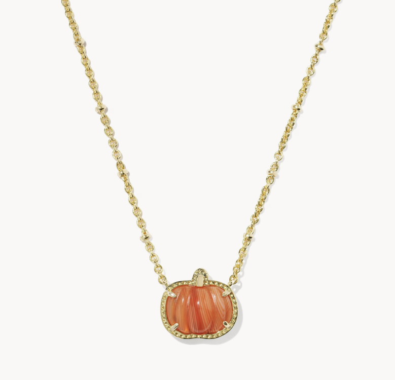KENDRA SCOTT - PUMPKIN SHORT PENDANT NECKLACE - GOLD