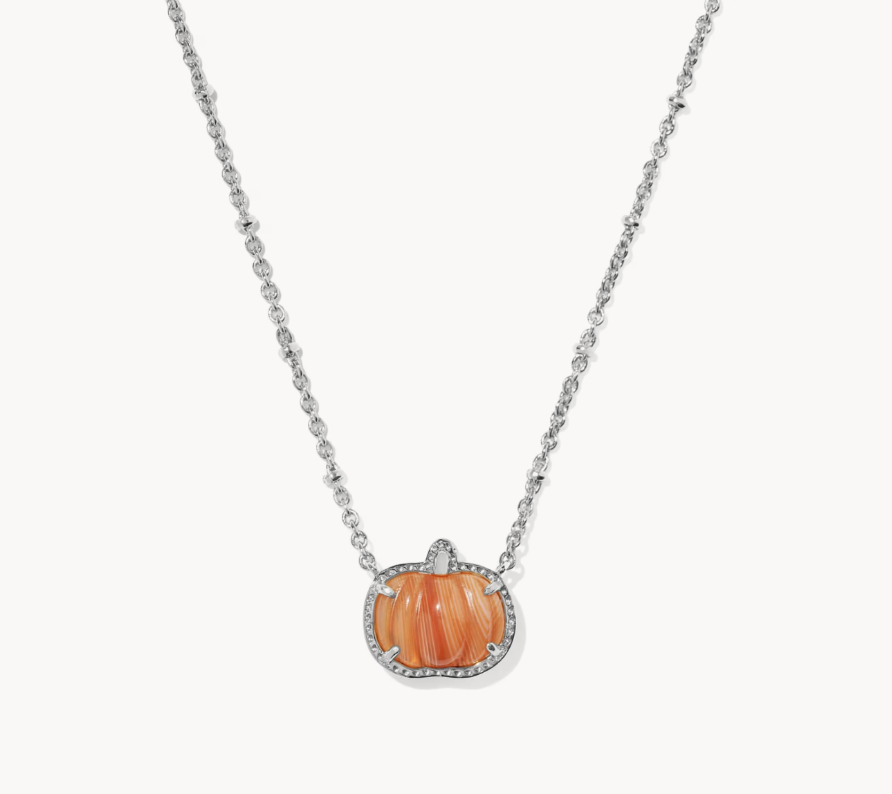 KENDRA SCOTT -  PUMPKIN SHORT PENDANT NECKLACE - SILVER