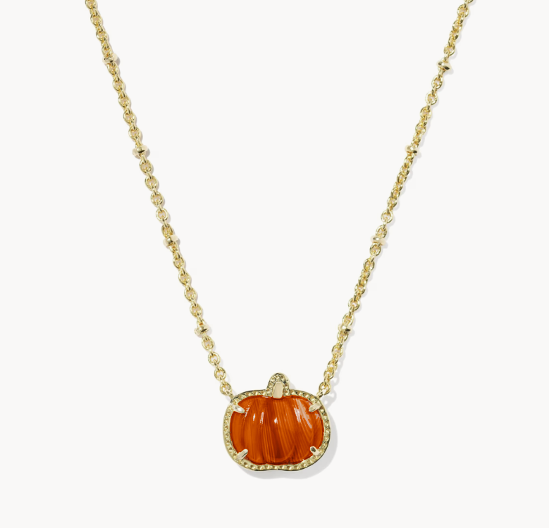 KENDRA SCOTT - 2026 PUMPKIN SHORT PENDANT NECKLACE - GOLD
